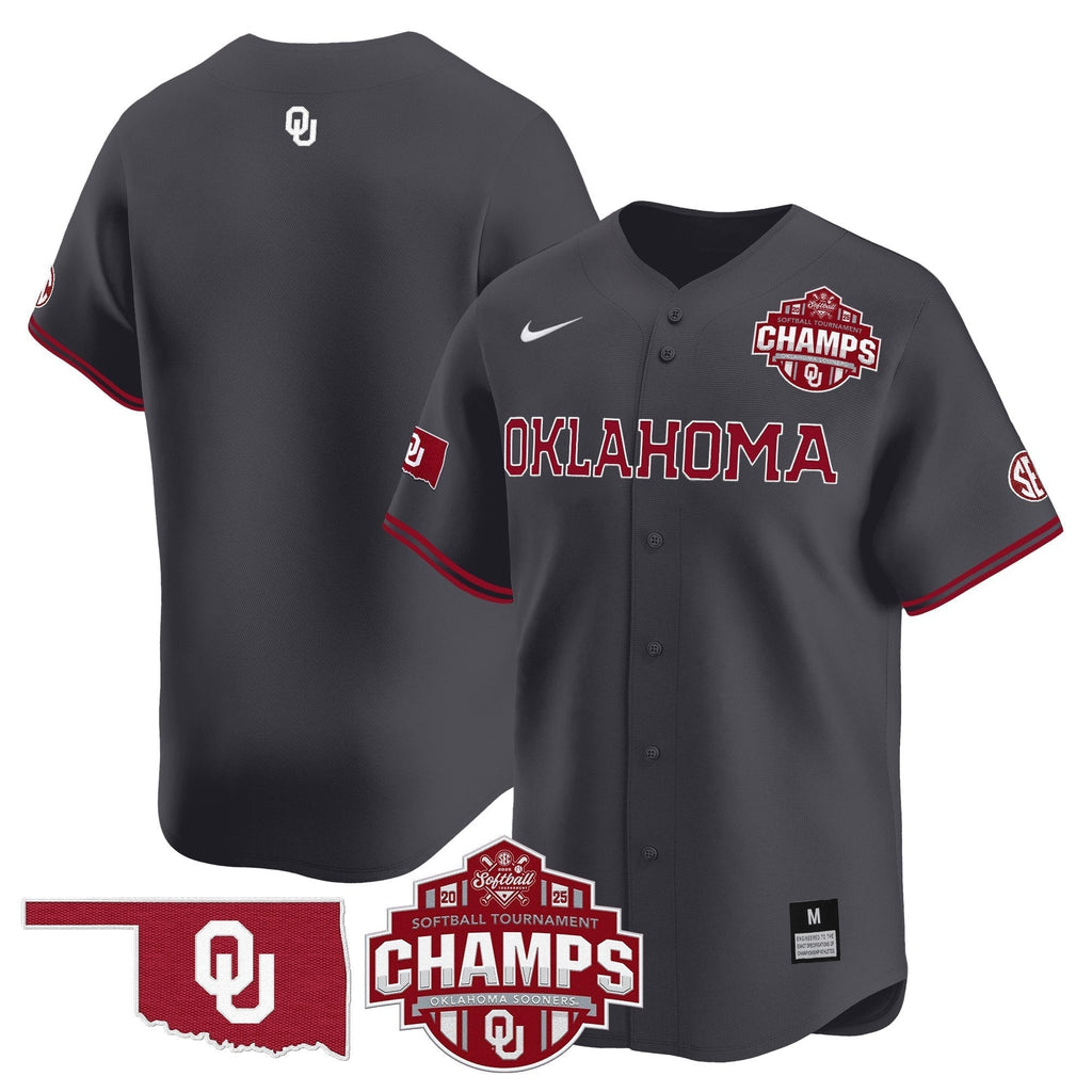 OU 2025 SEC Softball Conference Tournament Champions Patch Vapor Premier Limited Jersey - All Stitched