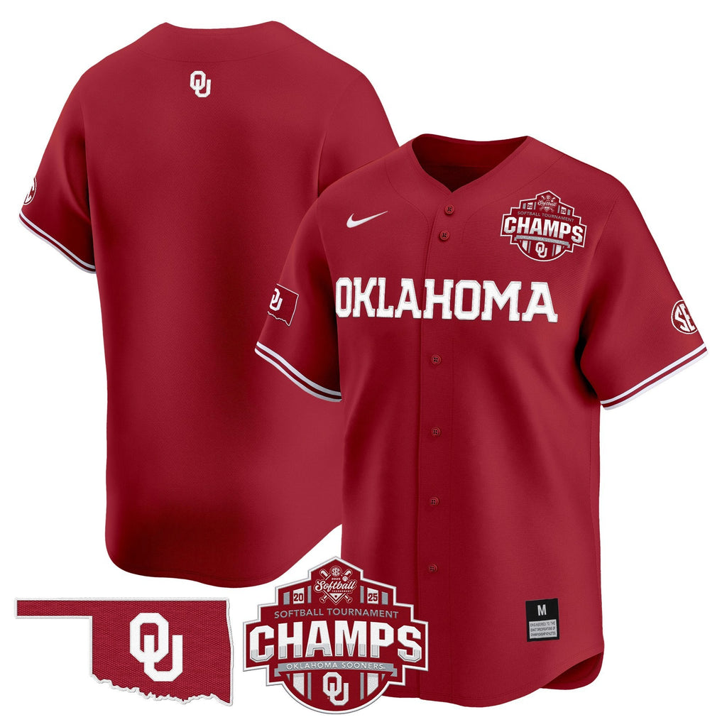 OU 2025 SEC Softball Conference Tournament Champions Patch Vapor Premier Limited Jersey - All Stitched