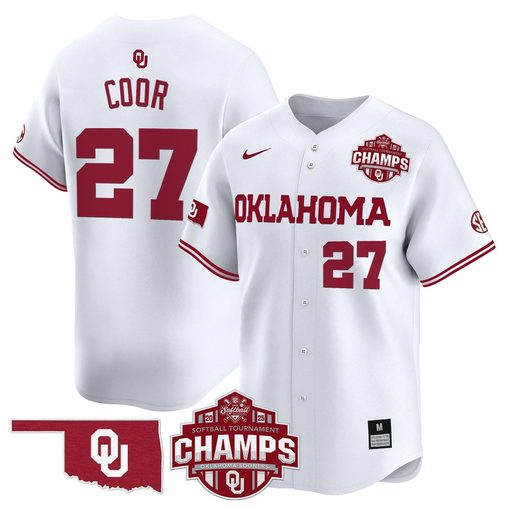 OU 2025 SEC Softball Conference Tournament Champions Patch Vapor Premier Limited Jersey - All Stitched