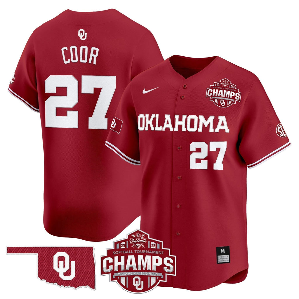 OU 2025 SEC Softball Conference Tournament Champions Patch Vapor Premier Limited Men Jersey - All Stitched