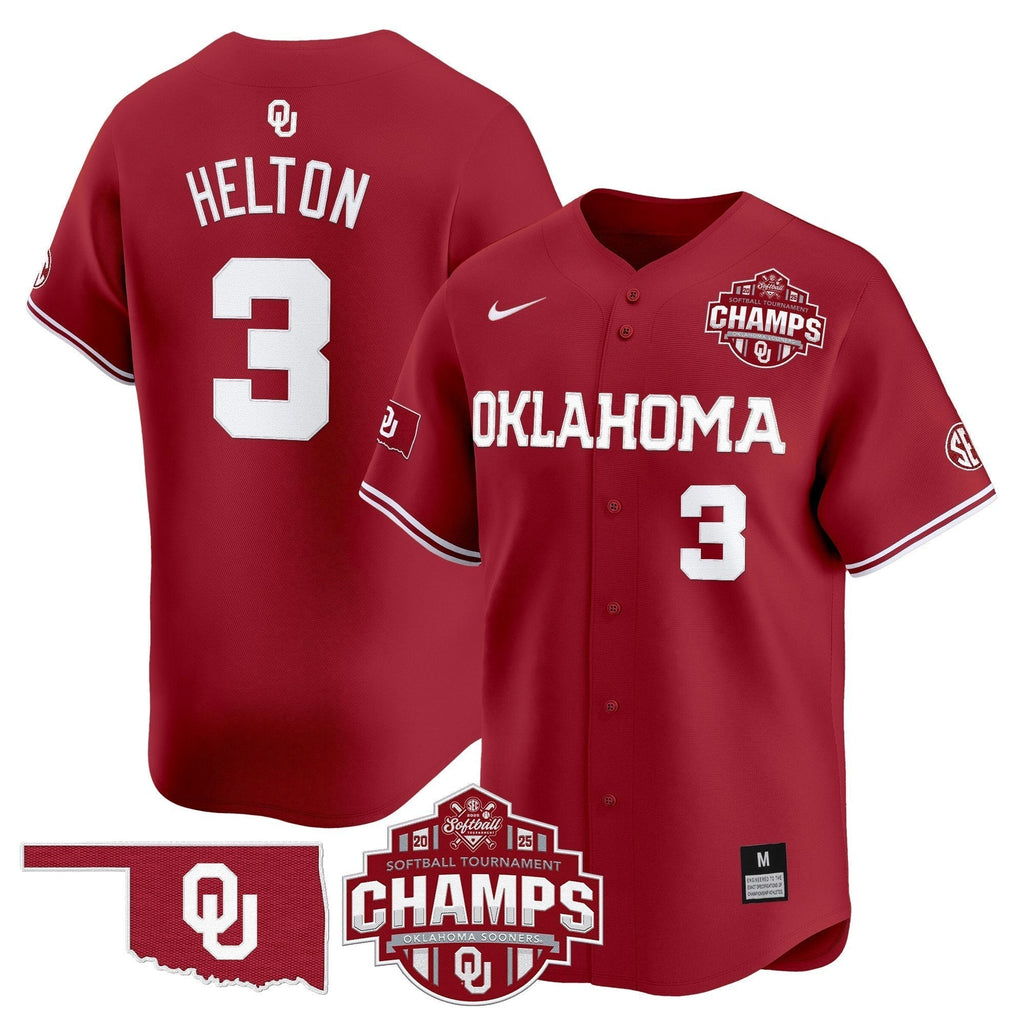 OU 2025 SEC Softball Conference Tournament Champions Patch Vapor Premier Limited Men Jersey - All Stitched