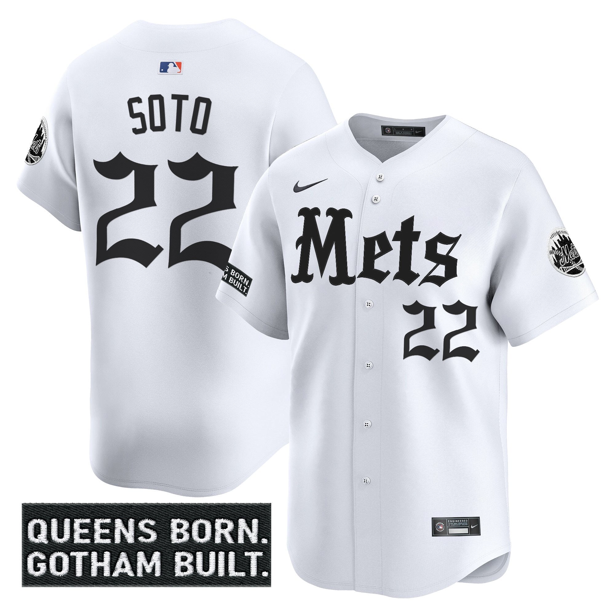 NYM 'Gotham Gothic Edition' Vapor Premier Limited Jersey - All Stitched