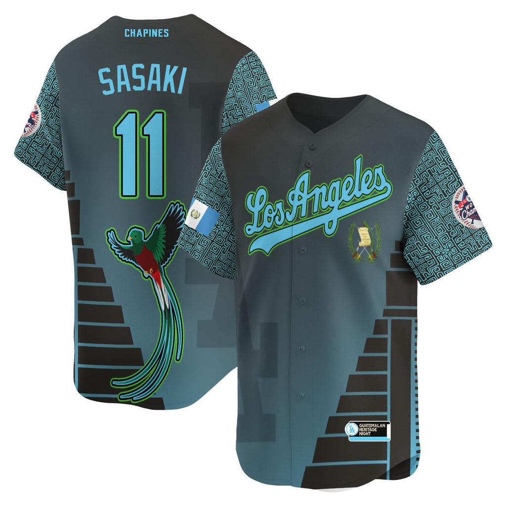 Los Angeles Dodgers Guatemalan Heritage Night Jersey - All Stitched