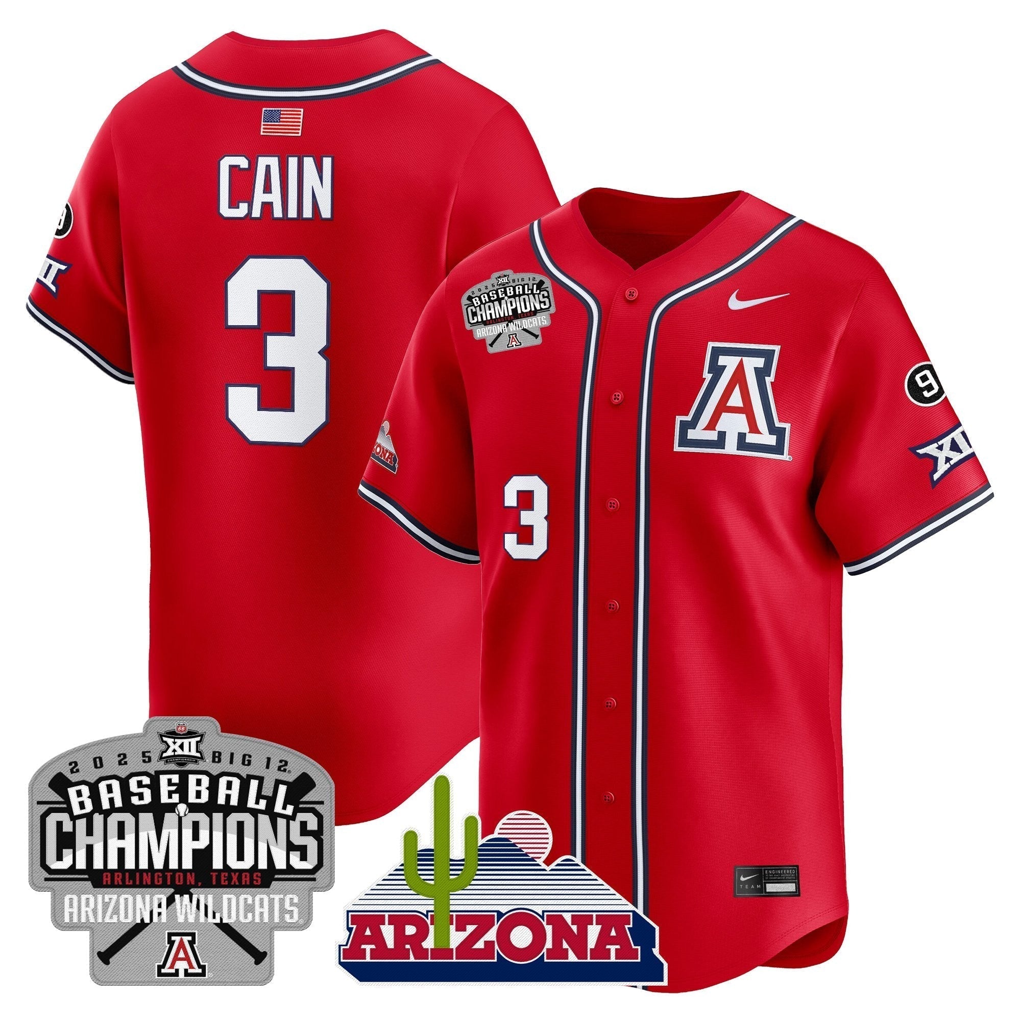 ARIZ 2025 Big 12 Champions Vapor Premier Limited Jersey - All Stitched