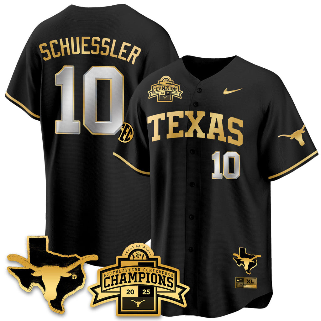 Texas Baseball 2025 Southeastern Conference Champions Jersey - All Stitched