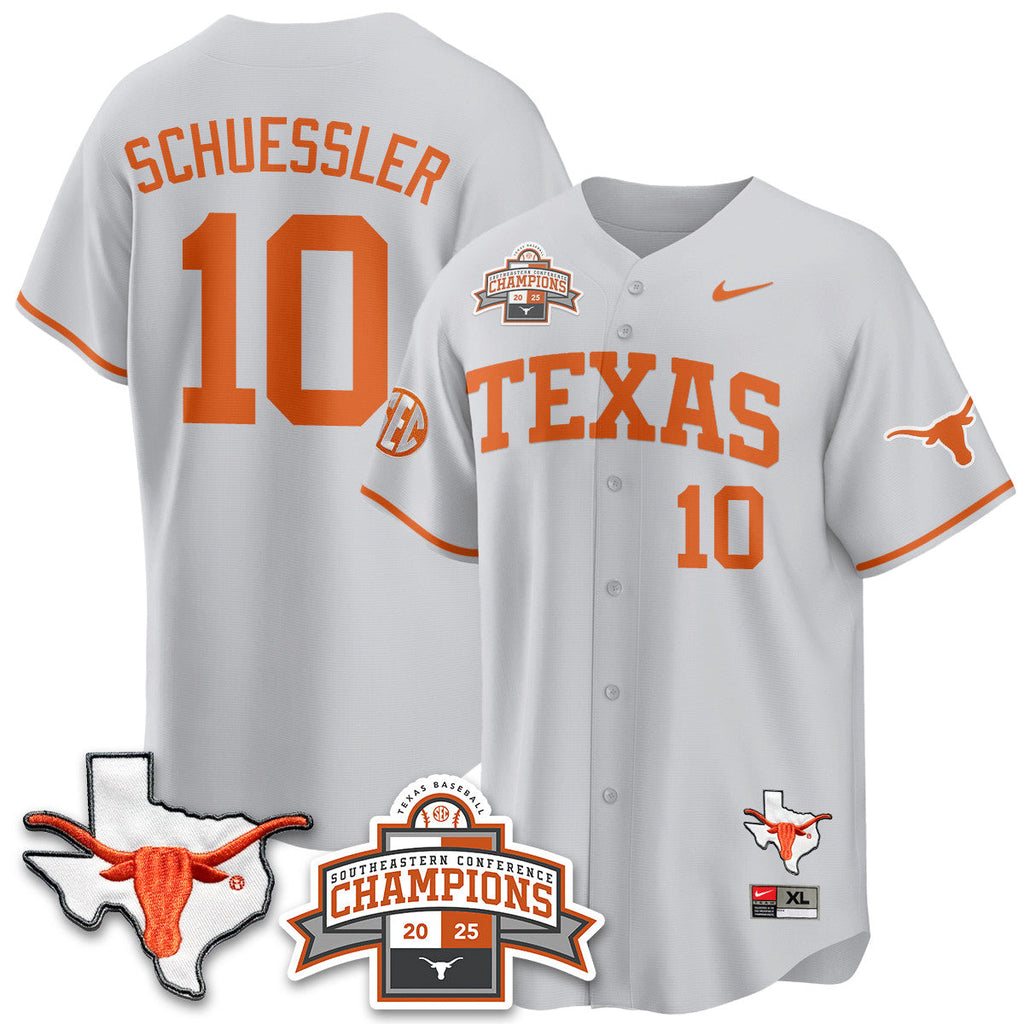 Texas Baseball 2025 Southeastern Conference Champions Men Jersey - All Stitched