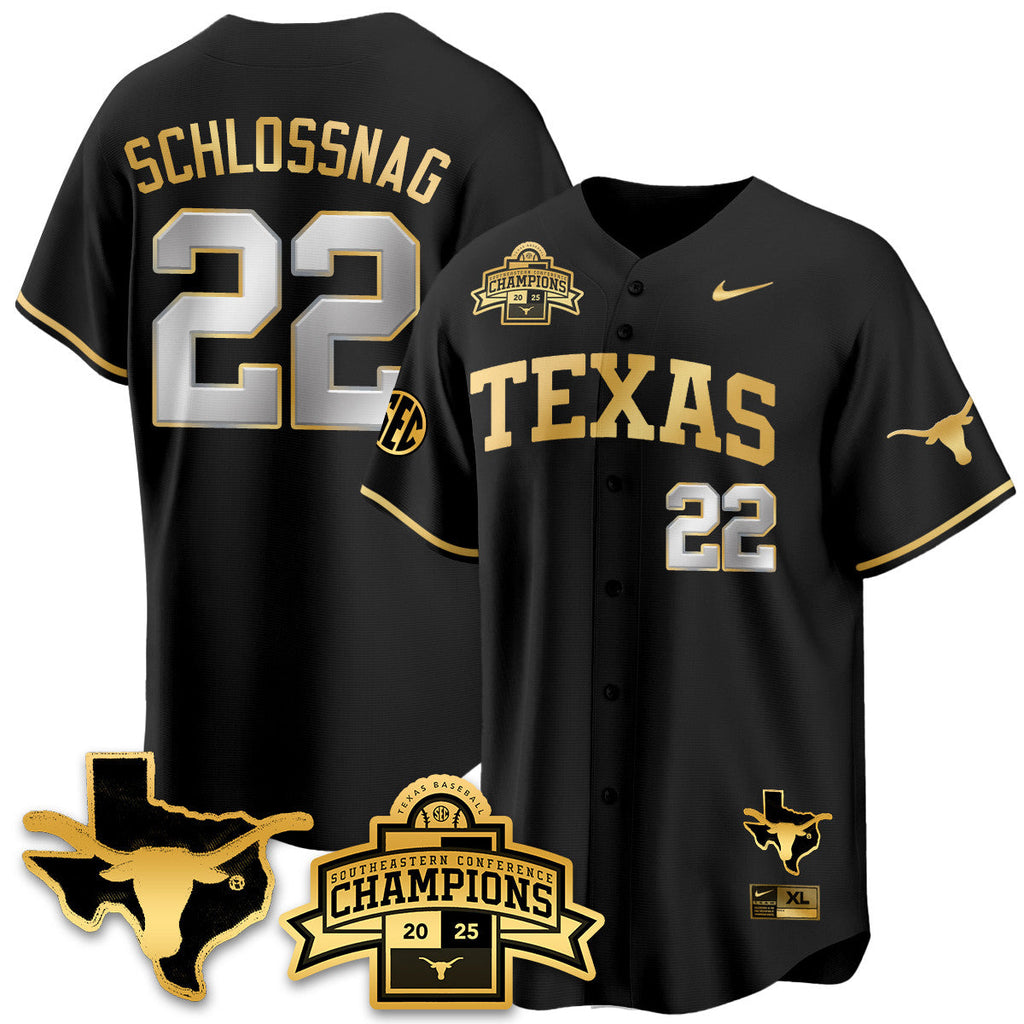 Texas Baseball 2025 Southeastern Conference Champions Jersey - All Stitched