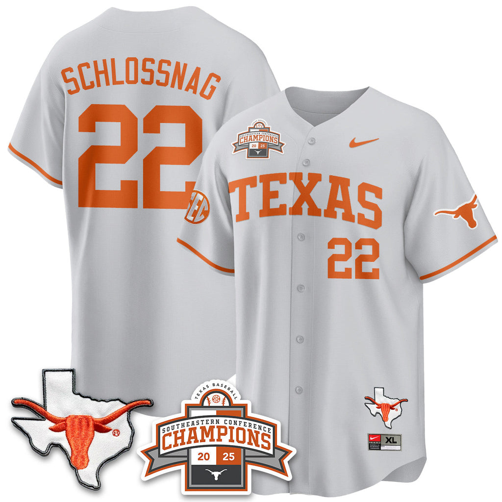 Texas Baseball 2025 Southeastern Conference Champions Jersey - All Stitched