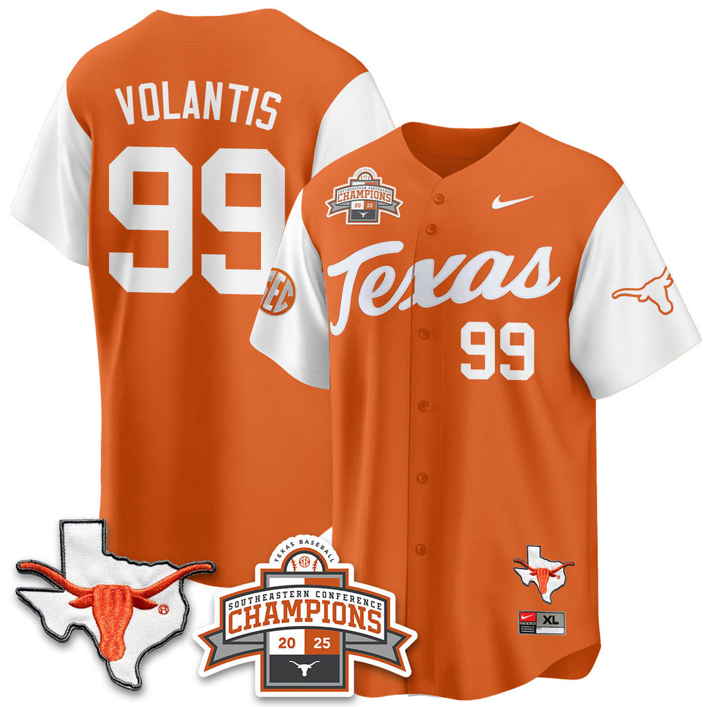 Texas Baseball 2025 Southeastern Conference Champions Jersey - All Stitched