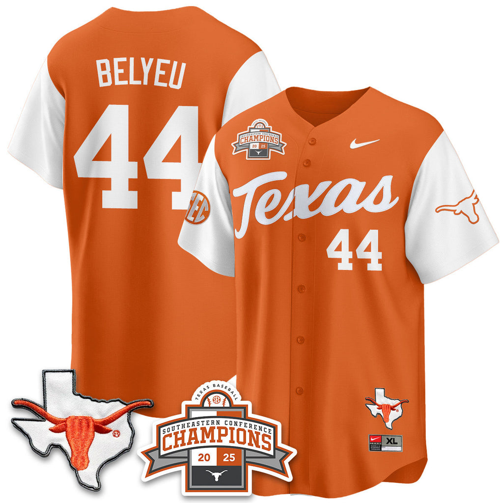 Texas Baseball 2025 Southeastern Conference Champions Men Jersey - All Stitched