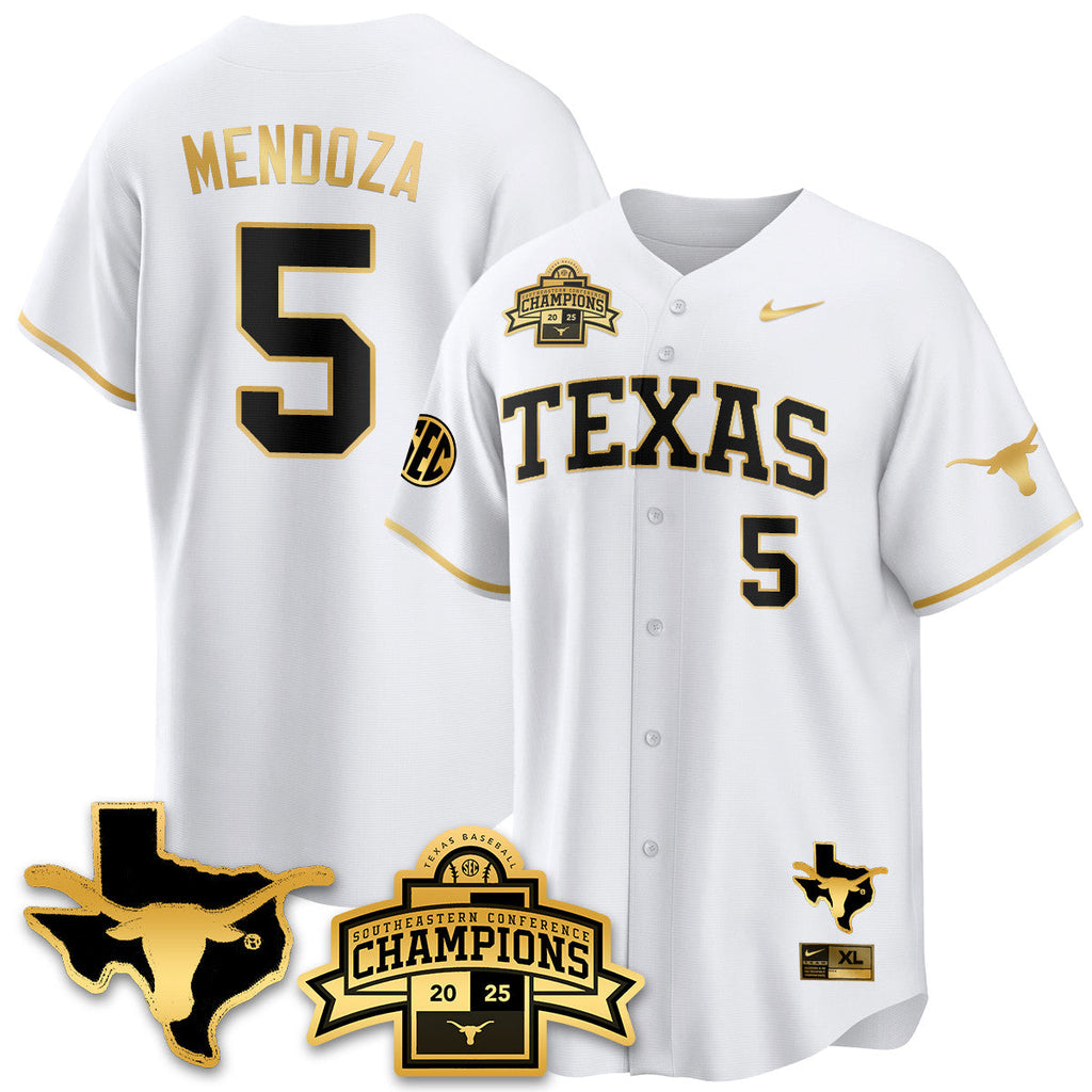 Texas Baseball 2025 Southeastern Conference Champions Jersey - All Stitched