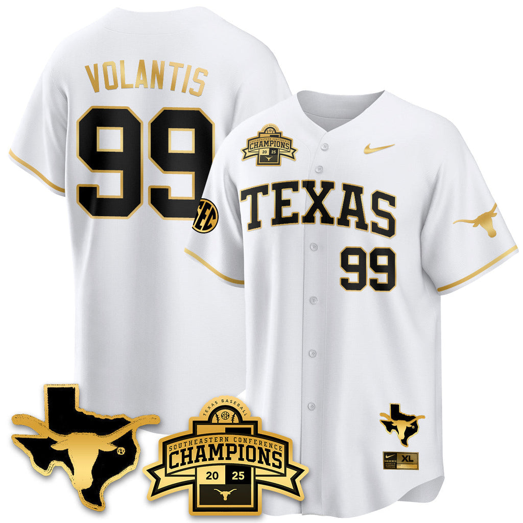 Texas Baseball 2025 Southeastern Conference Champions Men Jersey - All Stitched