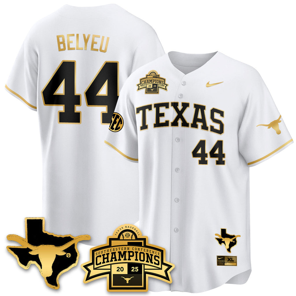 Texas Baseball 2025 Southeastern Conference Champions Men Jersey - All Stitched
