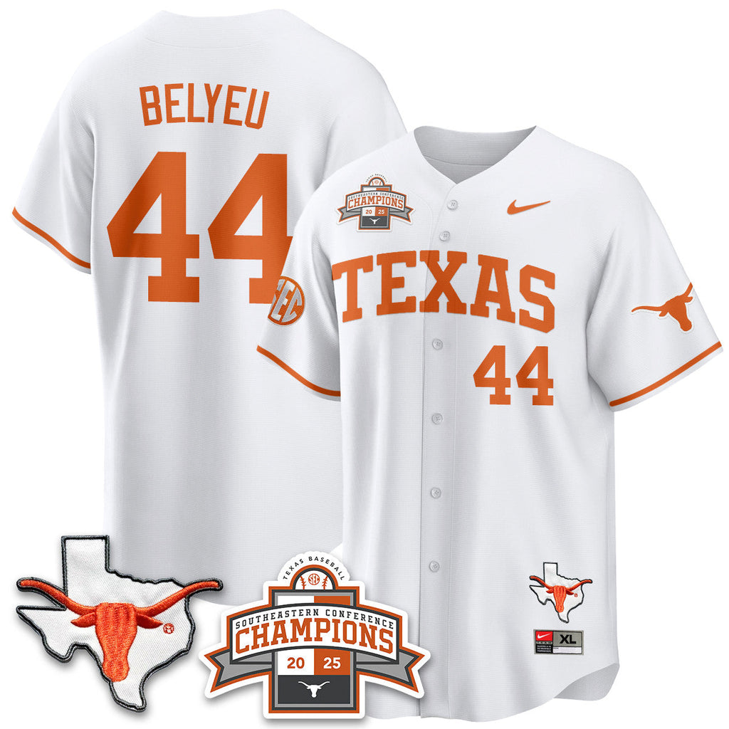 Texas Baseball 2025 Southeastern Conference Champions Men Jersey - All Stitched