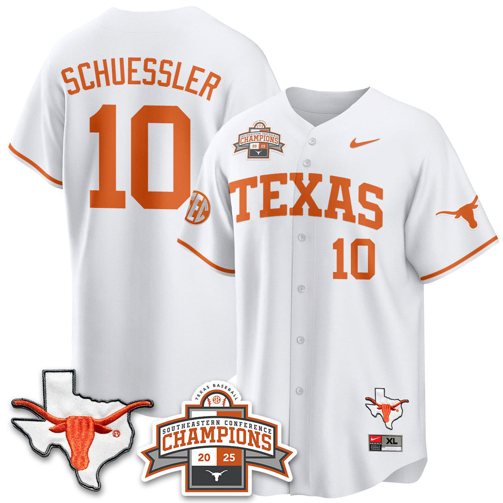 Texas Baseball 2025 Southeastern Conference Champions Men Jersey - All Stitched