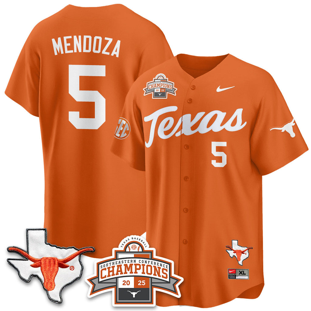 Texas Baseball 2025 Southeastern Conference Champions Jersey - All Stitched