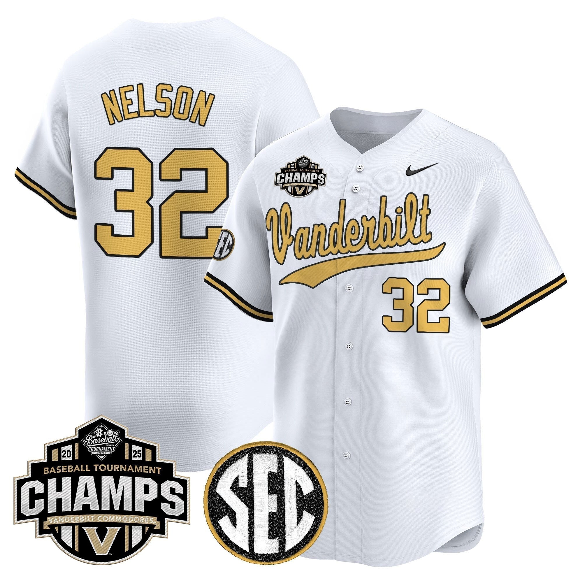 Vanderbilt Commodores 2025 SEC Conference Tournament Champions Vapor Premier Limited Jersey - All Stitched