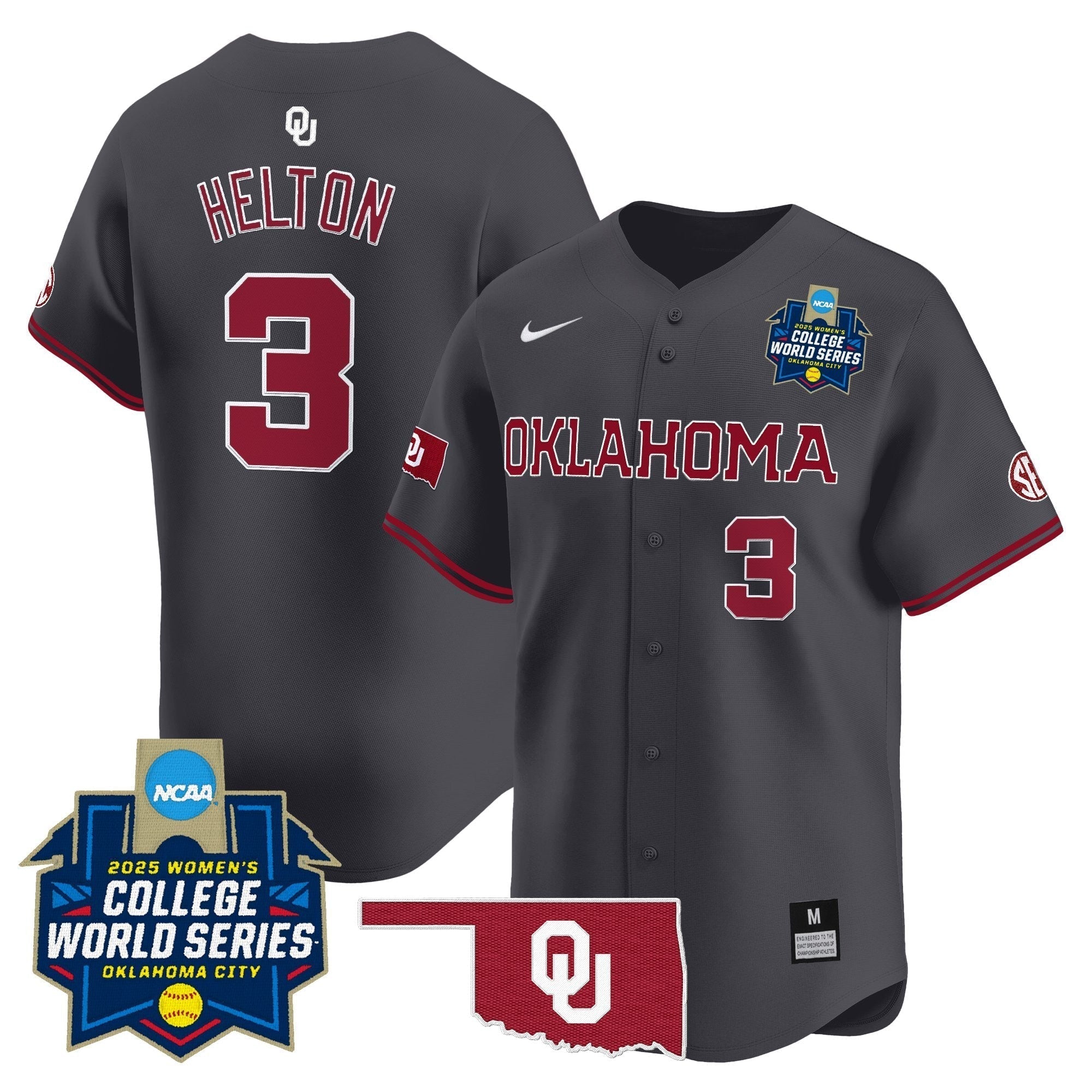 OU Softball 2025 World Series (WCWS) Vapor Premier Limited Jersey - All Stitched