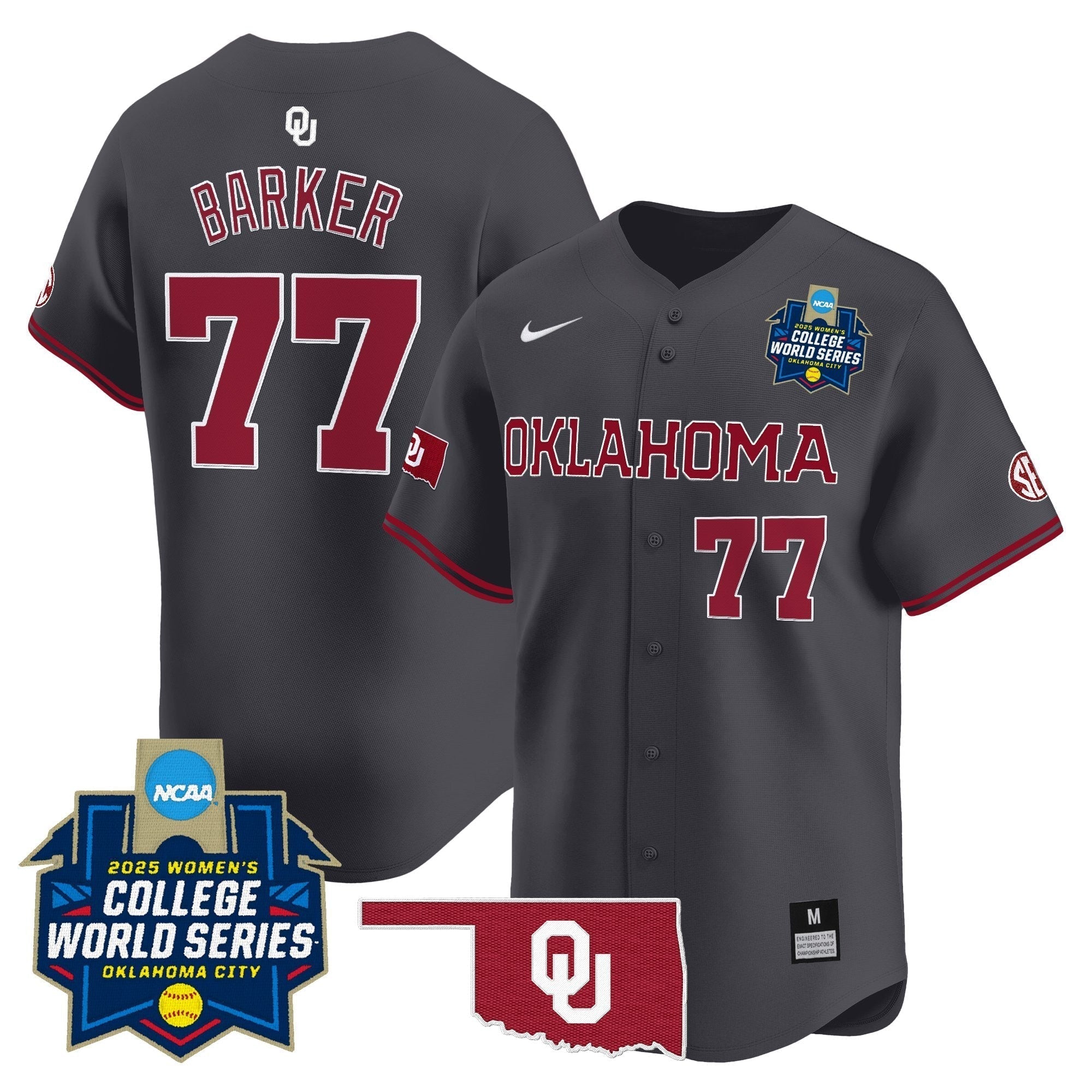 OU Softball 2025 World Series (WCWS) Vapor Premier Limited Jersey - All Stitched