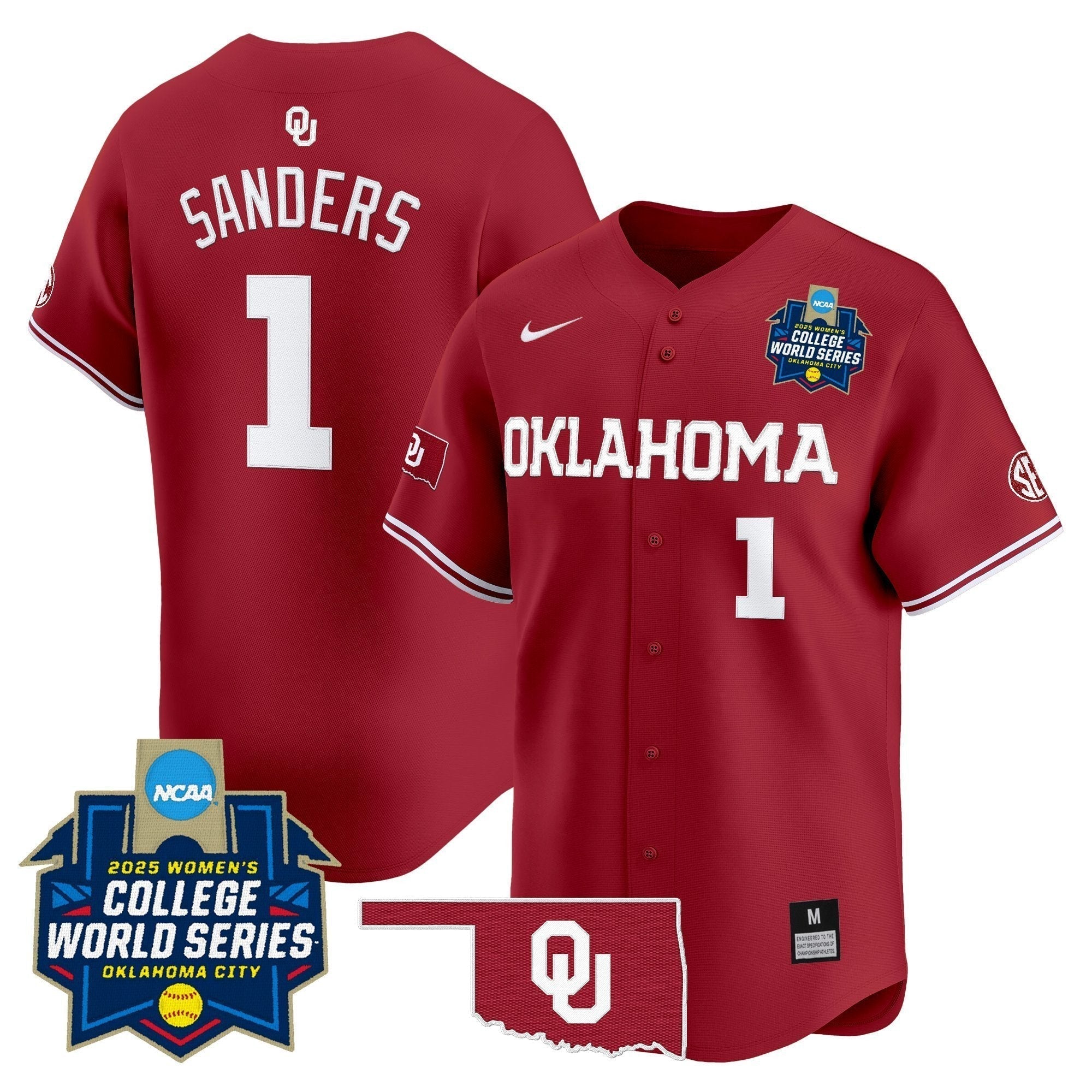 OU Softball 2025 World Series (WCWS) Vapor Premier Limited Jersey - All Stitched