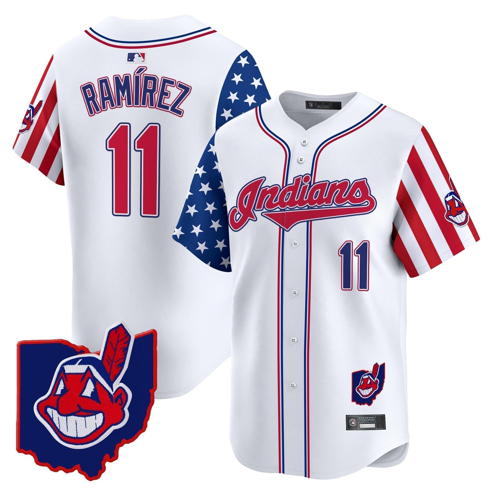 Cleveland Indians 2025 Independence Day Vapor Premier Limited Jersey - All Stitched