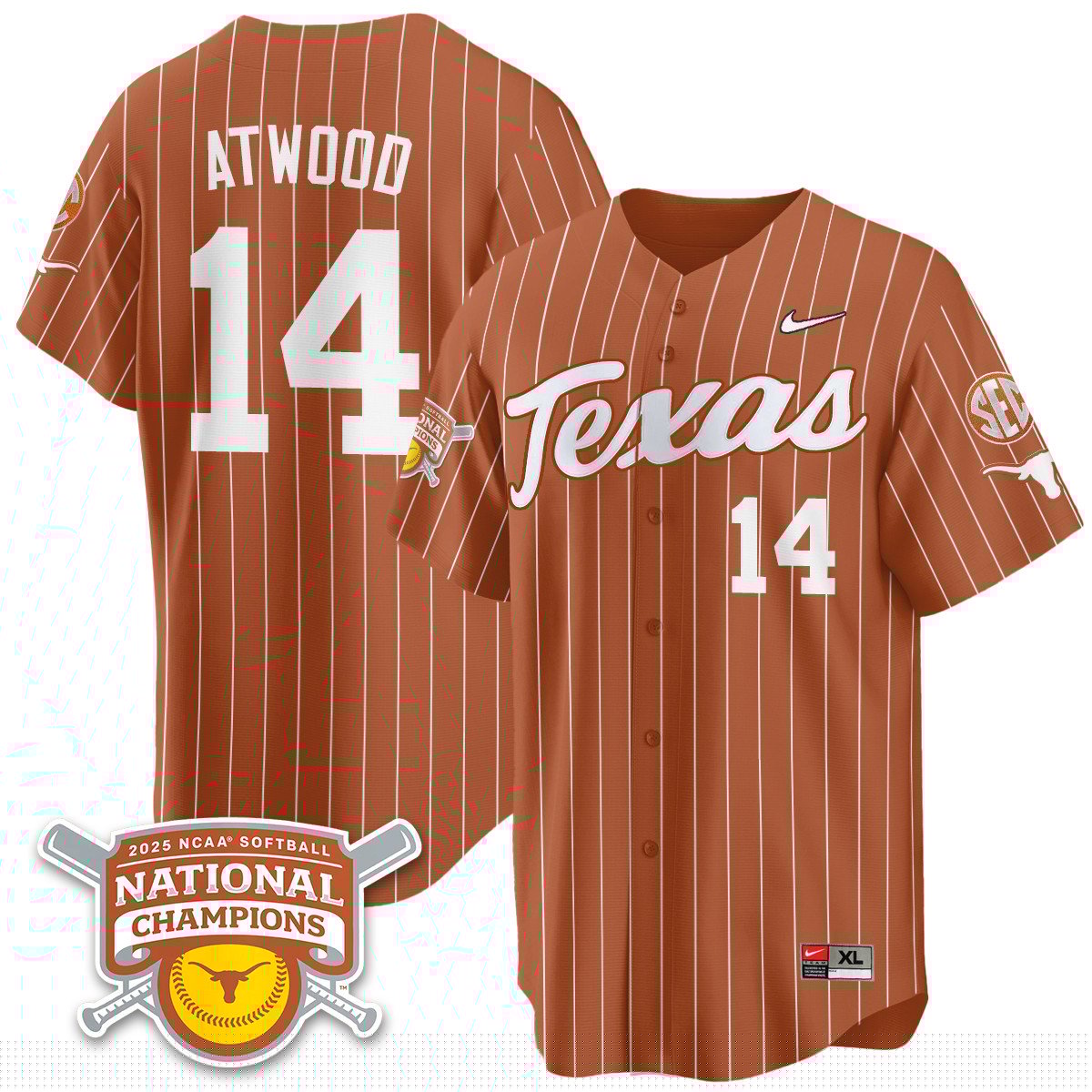 TEX Softball 2025 World Series Champions Limited Jersey - All Stitched