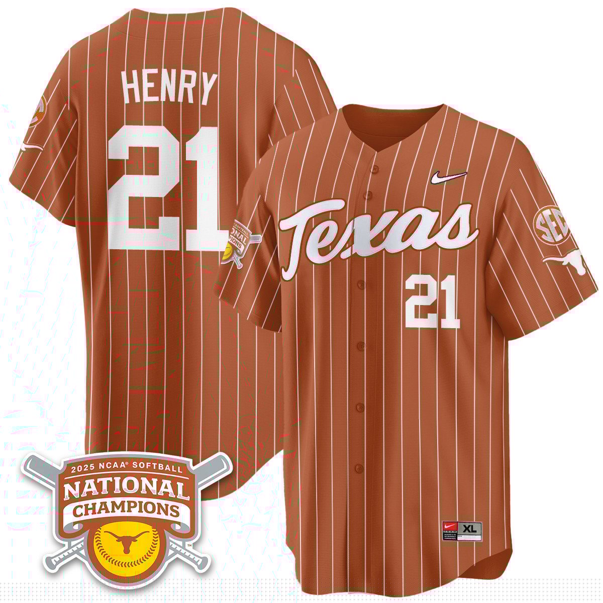 TEX Softball 2025 World Series Champions Limited Jersey - All Stitched