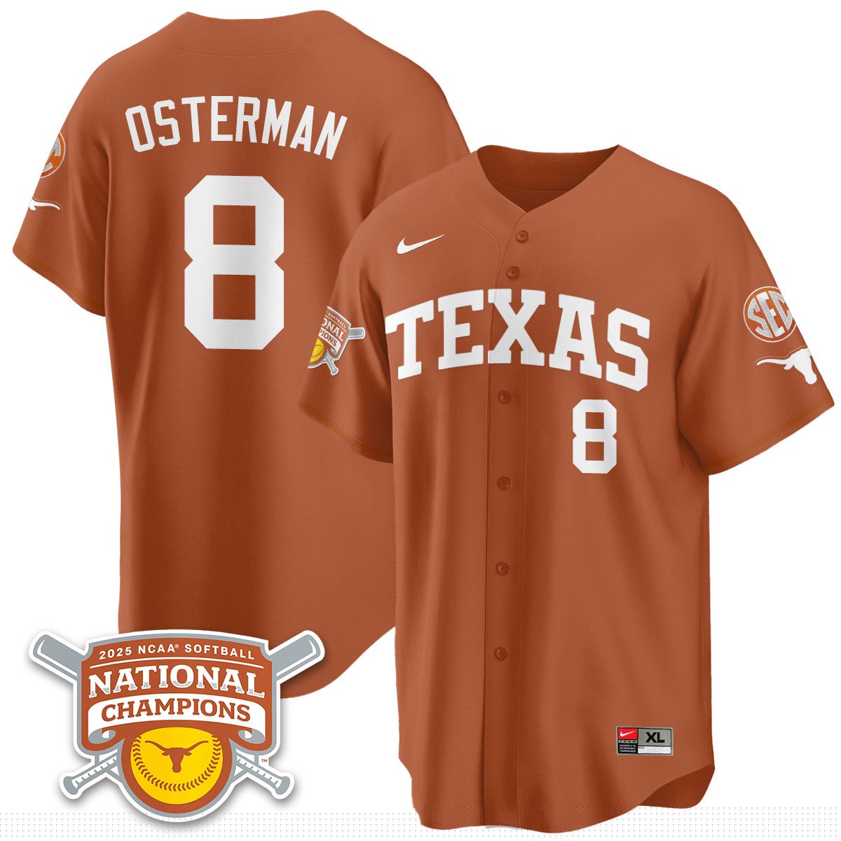 TEX Softball 2025 World Series Champions Limited Jersey - All Stitched