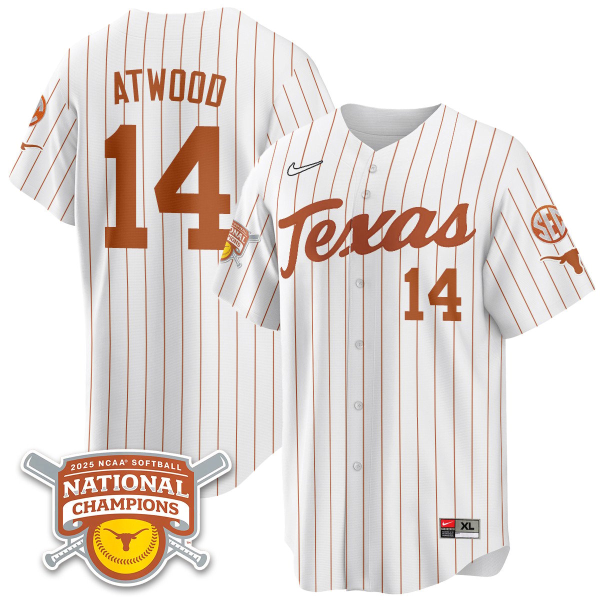 TEX Softball 2025 World Series Champions Limited Jersey - All Stitched