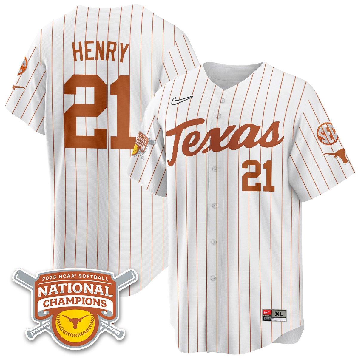 TEX Softball 2025 World Series Champions Limited Jersey - All Stitched