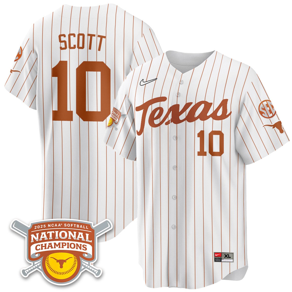 TEX Softball 2025 World Series Champions Limited Jersey - All Stitched