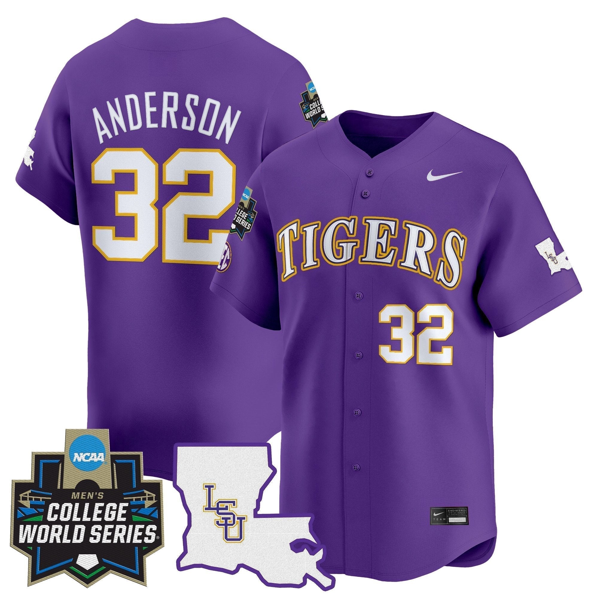 LSU 2025 World Series Vapor Premier Limited Jersey - Stitched