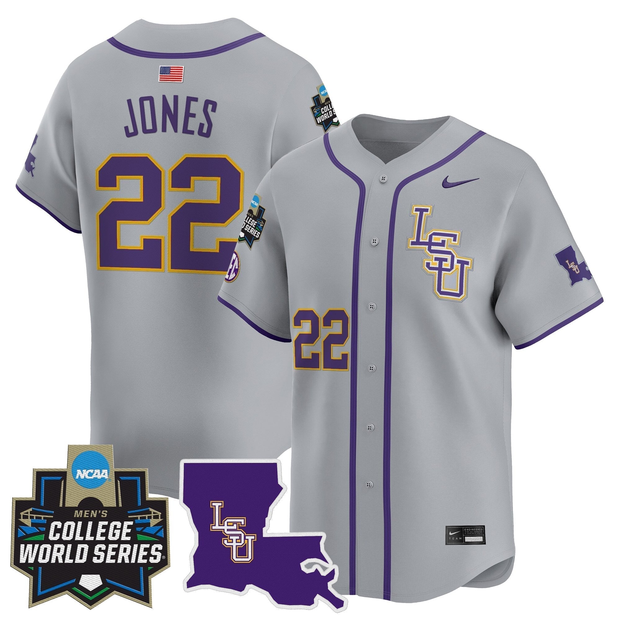 LSU 2025 World Series Vapor Premier Limited Jersey - Stitched