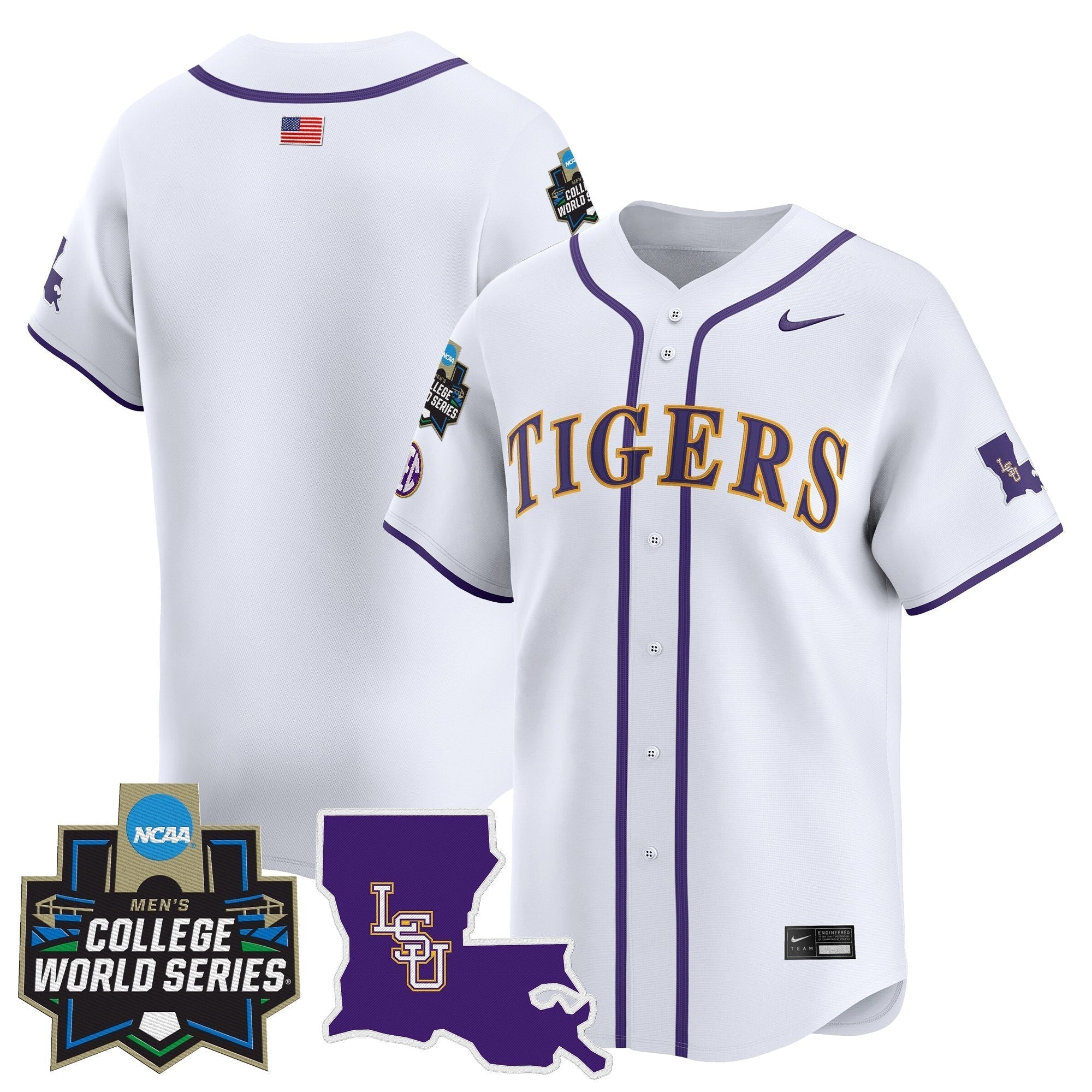 LSU 2025 World Series Vapor Premier Limited Jersey - Stitched