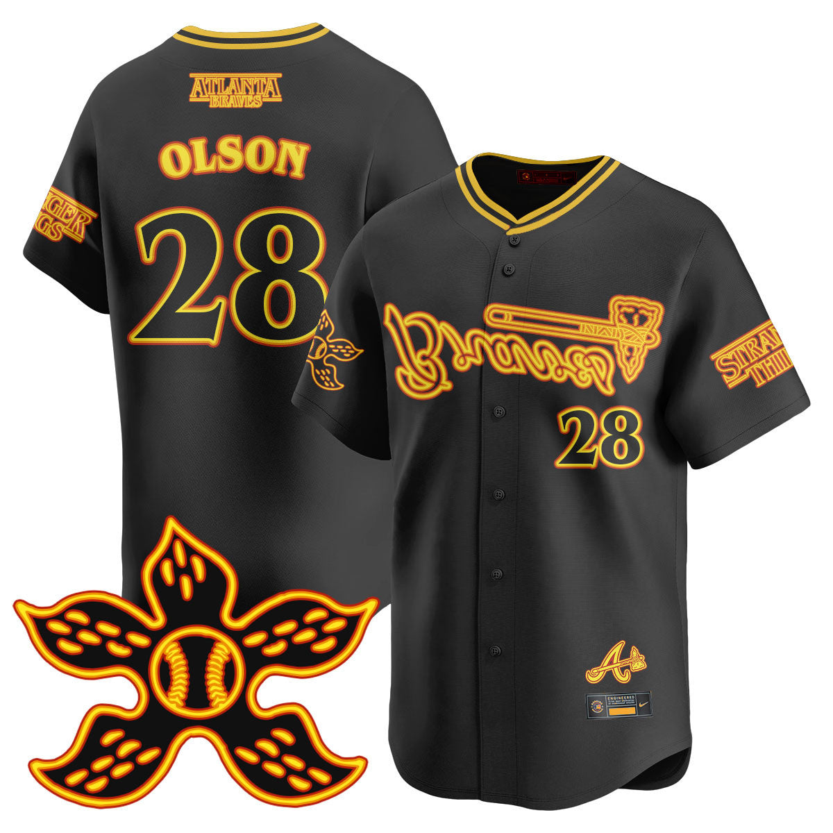 Men's Atlanta Braves Stranger Things 2025 Limited Jersey - All Stitched