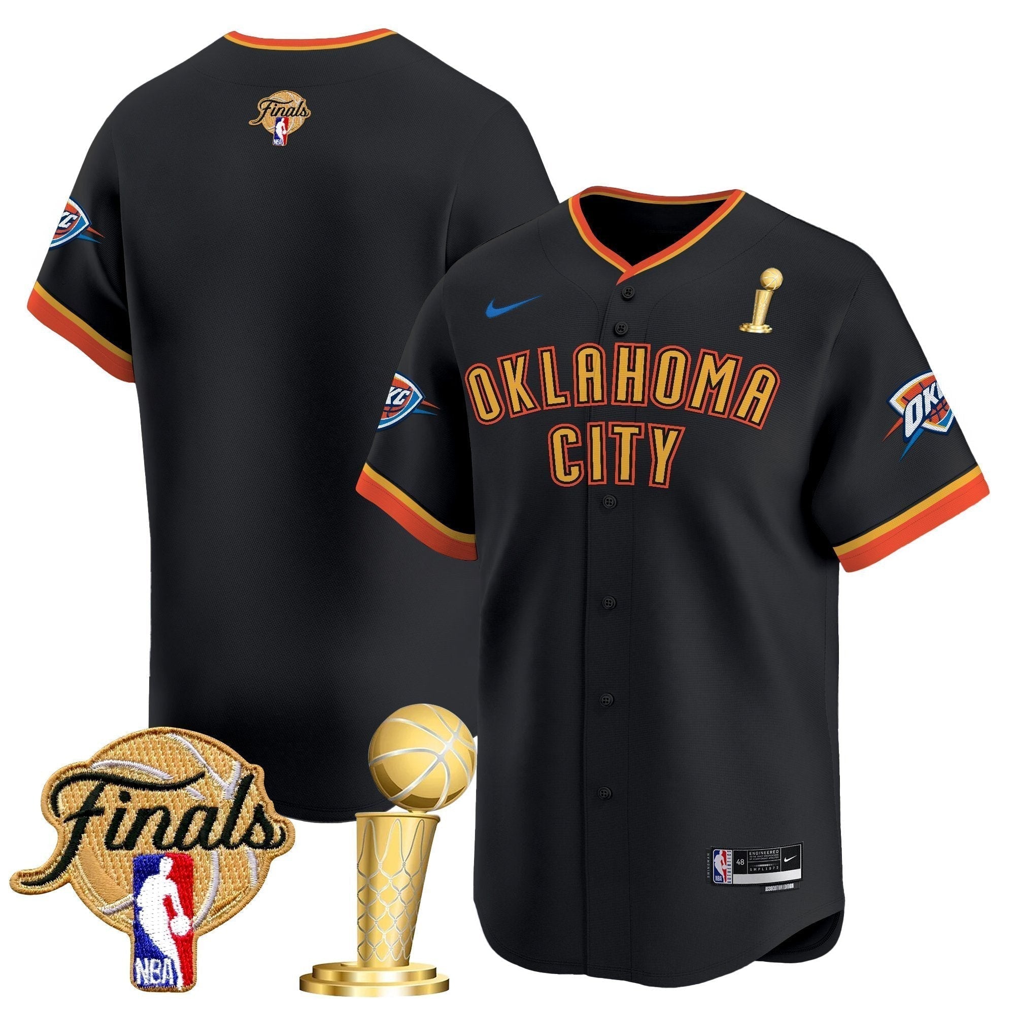 OKC 2025 Champions Vapor Baseball Jersey - Stitched