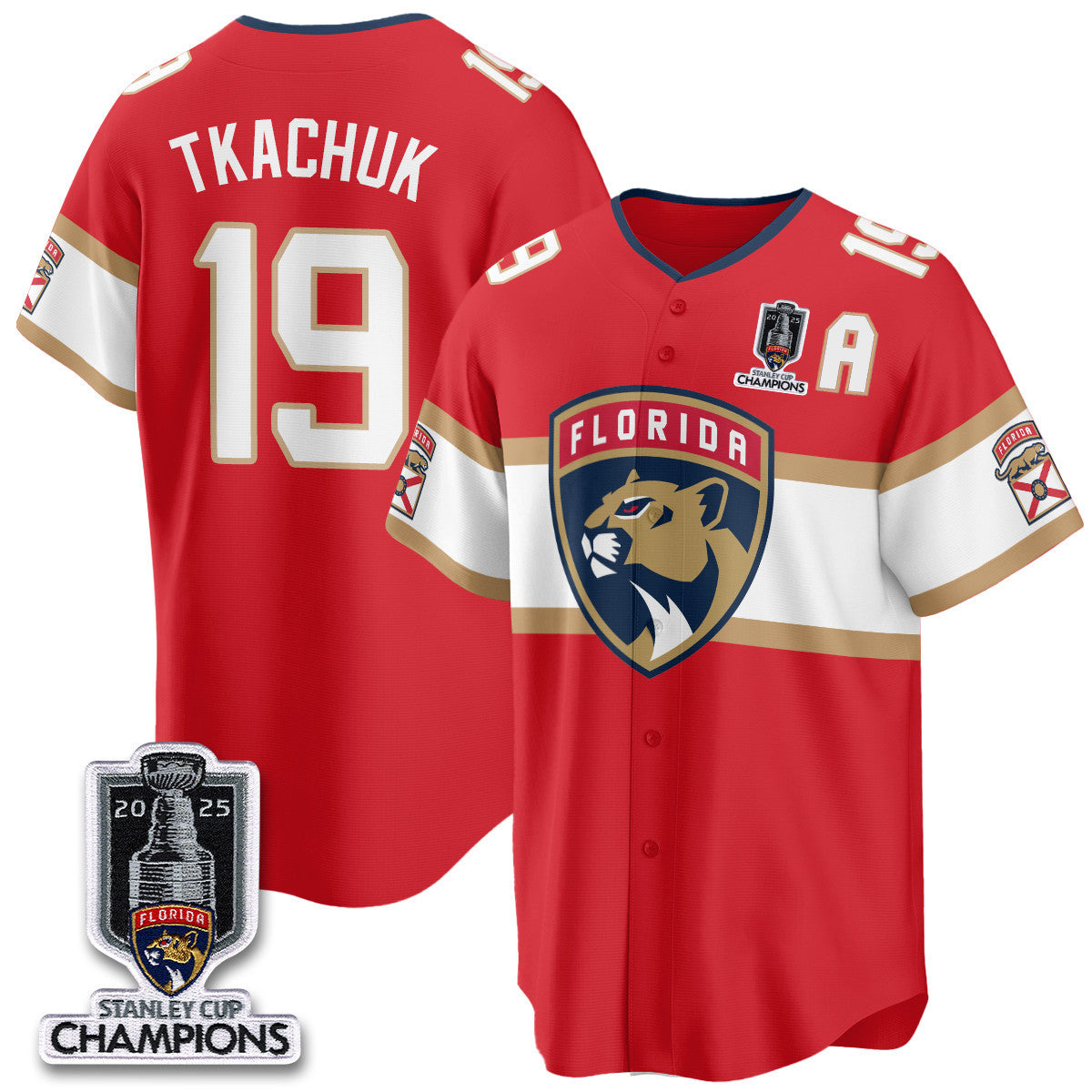 FLA 2025 Stanley Cup Champions Baseball Jersey - Stitched