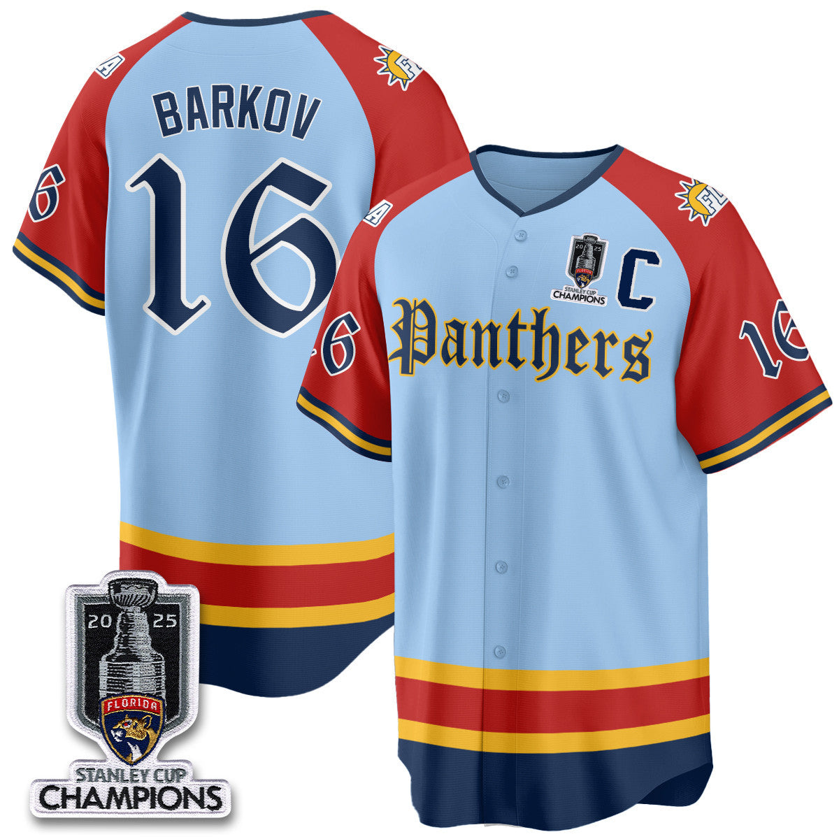 FLA 2025 Stanley Cup Champions Baseball Jersey V2 - Stitched