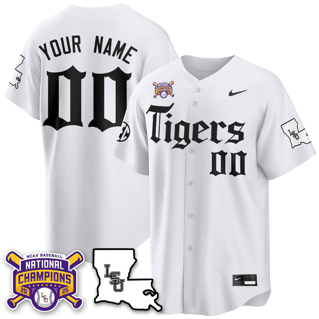 Women's LSU Tigers 2025 World Series Champions 'Gothic Geaux Edition' Jersey - All Stitched