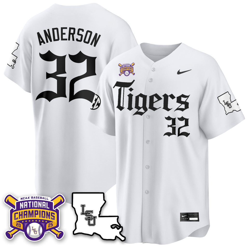 Youth's LSU Tigers 2025 World Series Champions 'Gothic Geaux Edition' Jersey - All Stitched
