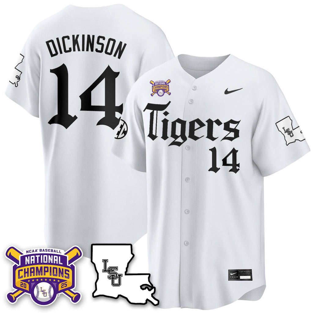 Youth's LSU Tigers 2025 World Series Champions 'Gothic Geaux Edition' Jersey - All Stitched