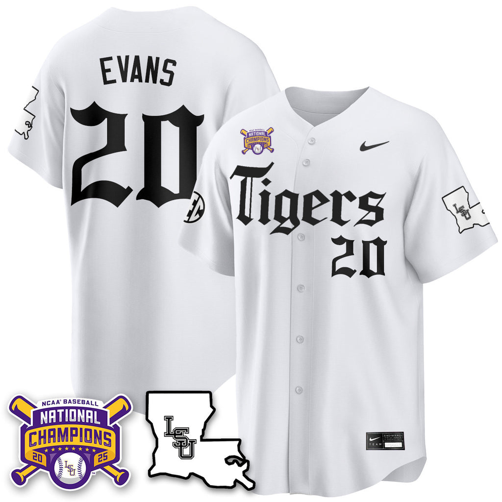 Youth's LSU Tigers 2025 World Series Champions 'Gothic Geaux Edition' Jersey - All Stitched