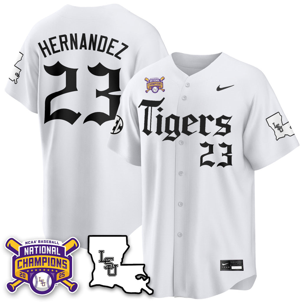 Women's LSU Tigers 2025 World Series Champions 'Gothic Geaux Edition' Jersey - All Stitched