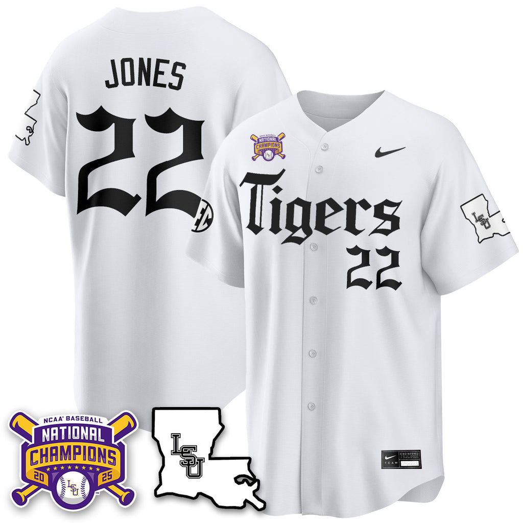 Youth's LSU Tigers 2025 World Series Champions 'Gothic Geaux Edition' Jersey - All Stitched