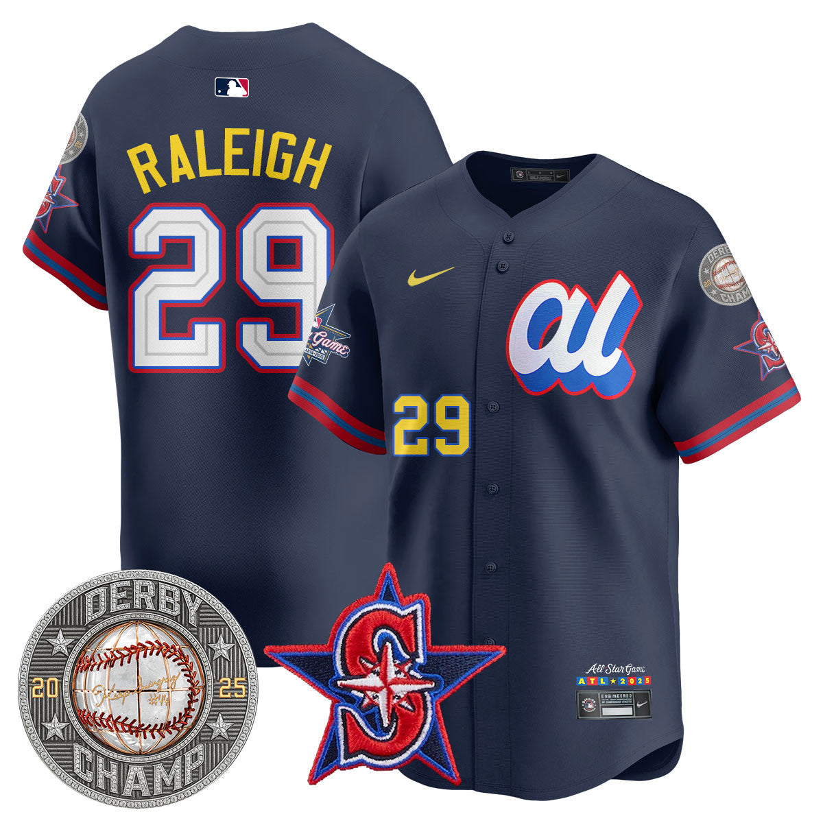 Cal Raleigh HRDERBY Champion AL 2025 MLB All-Star Jersey V1 - Stitched