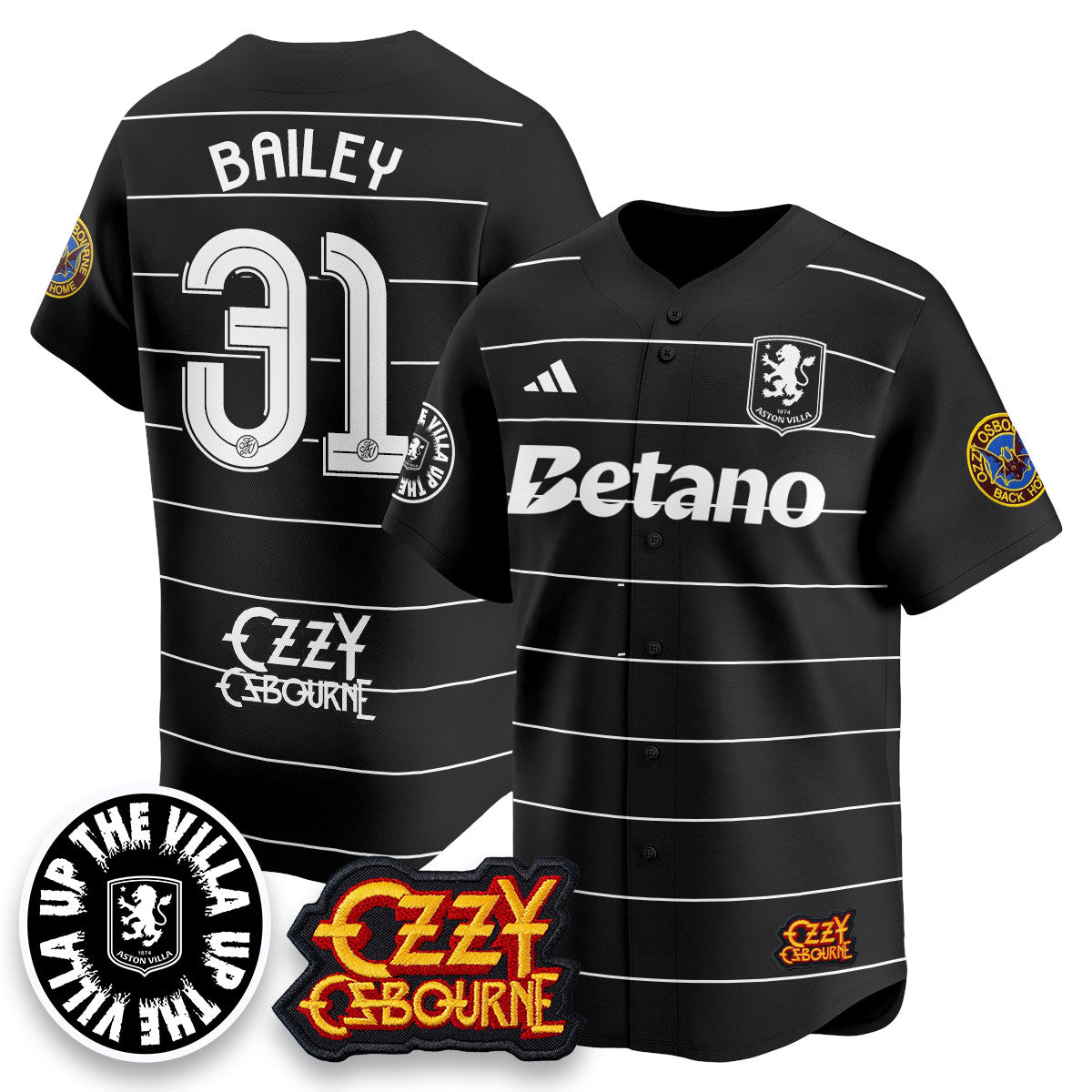Aston Villa Ozzy Osbourne Back Home Baseball Jersey - Stitched
