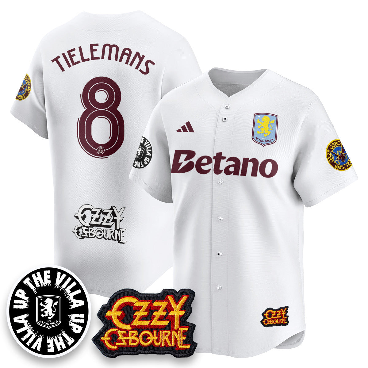 Aston Villa Ozzy Osbourne Back Home Baseball Jersey - Stitched