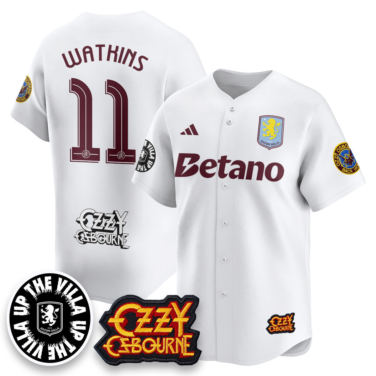 Aston Villa Ozzy Osbourne Back Home Baseball Jersey - Stitched