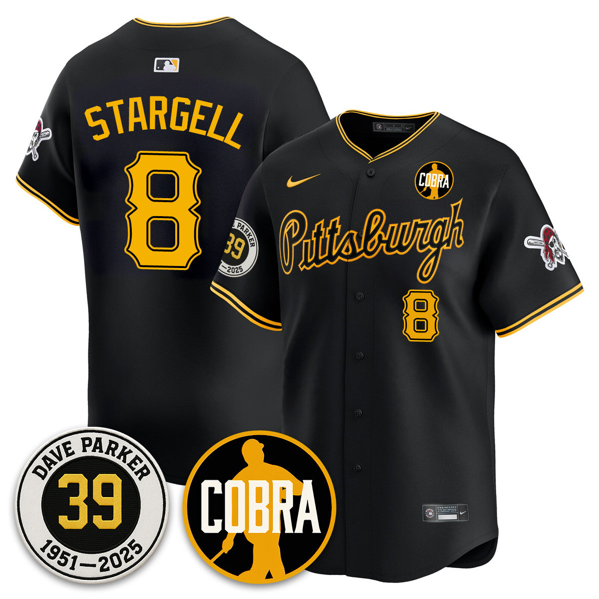 PIT Memories Dave Parker Men Jersey- â€œCOBRAâ€ Patch - All Stitched
