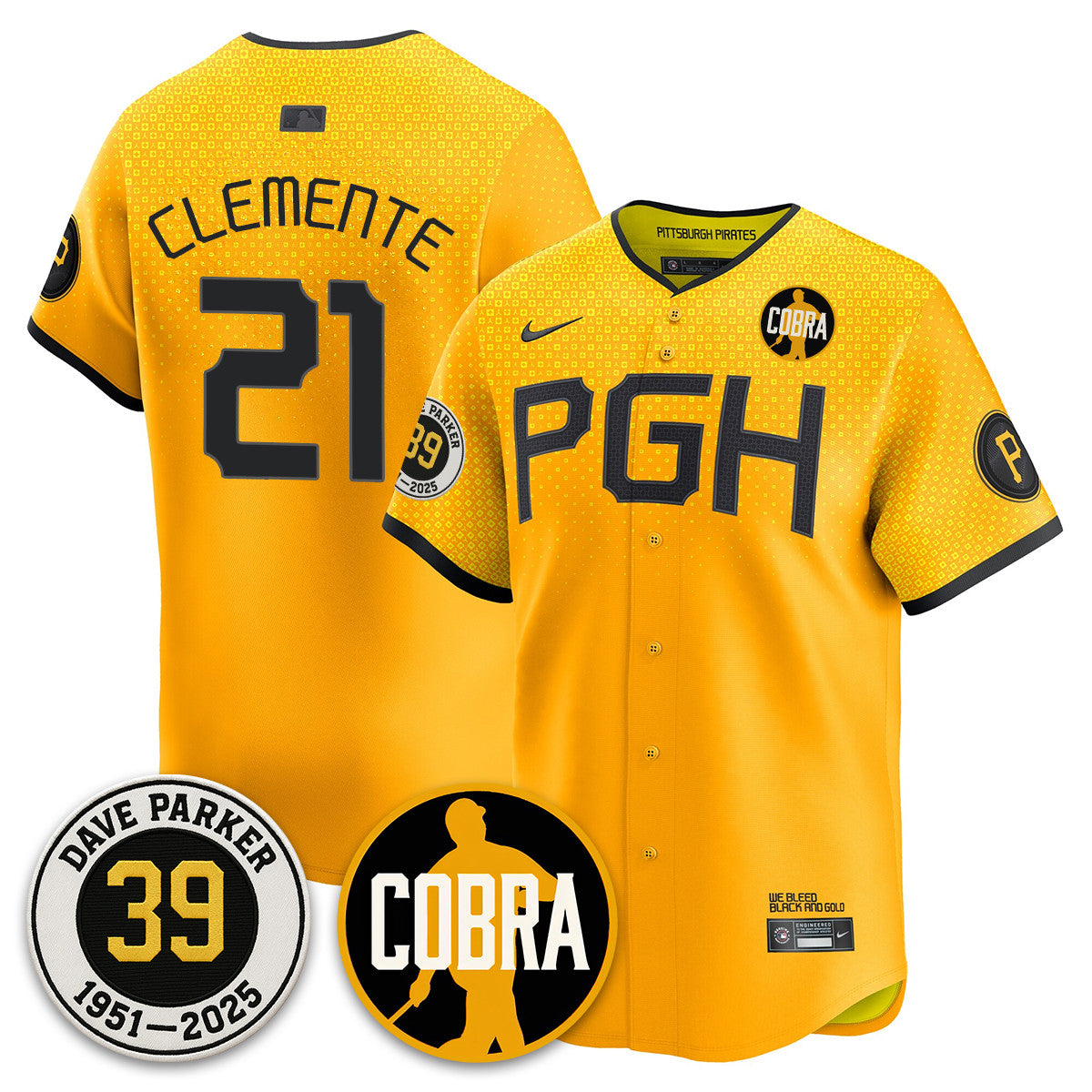 PIT Memories Dave Parker Men Jersey- â€œCOBRAâ€ Patch - All Stitched